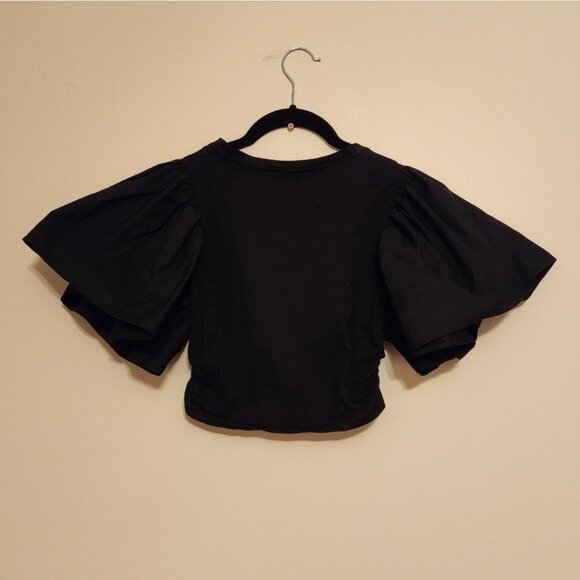 Zara Ruffle Puff Sleeve Crop Top - Picture 4 of 5